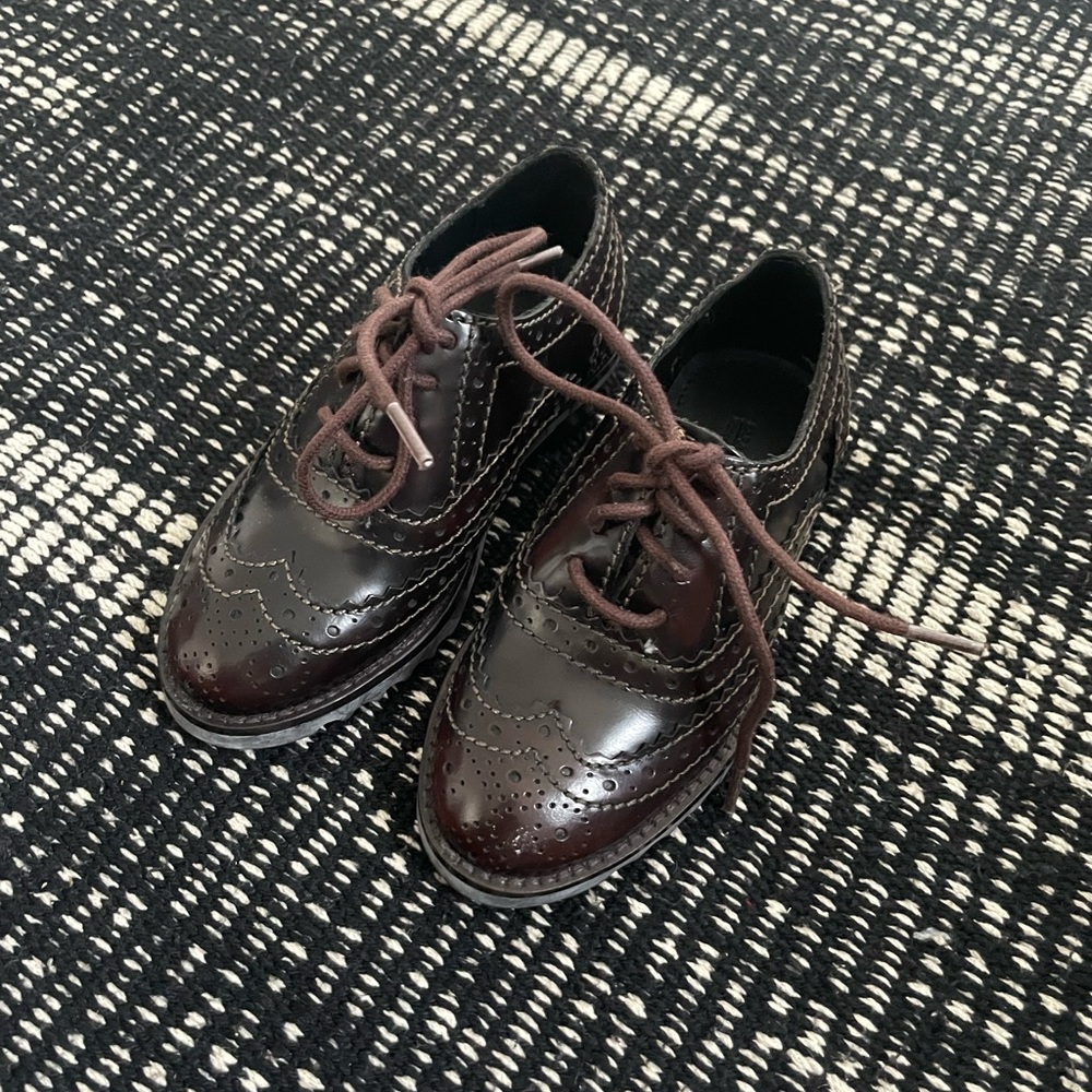 Chocolate brown girls loafers